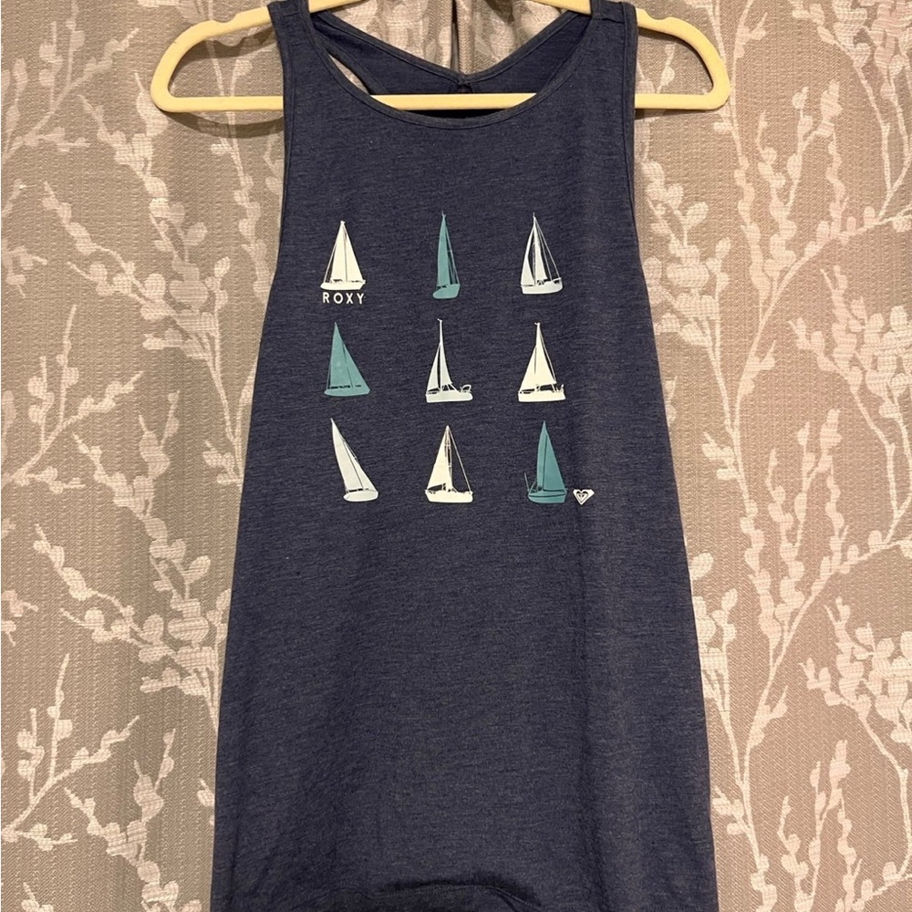 Roxy Kids' Navy Blue Sailboat Tank Top